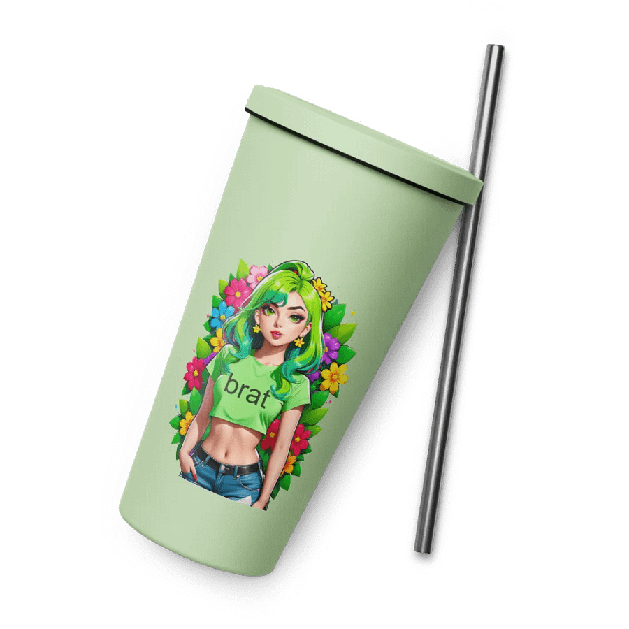 Brat 20 oz Tumbler Cup - Mint - Insulated Tumbler with a Straw v2 product image (8)