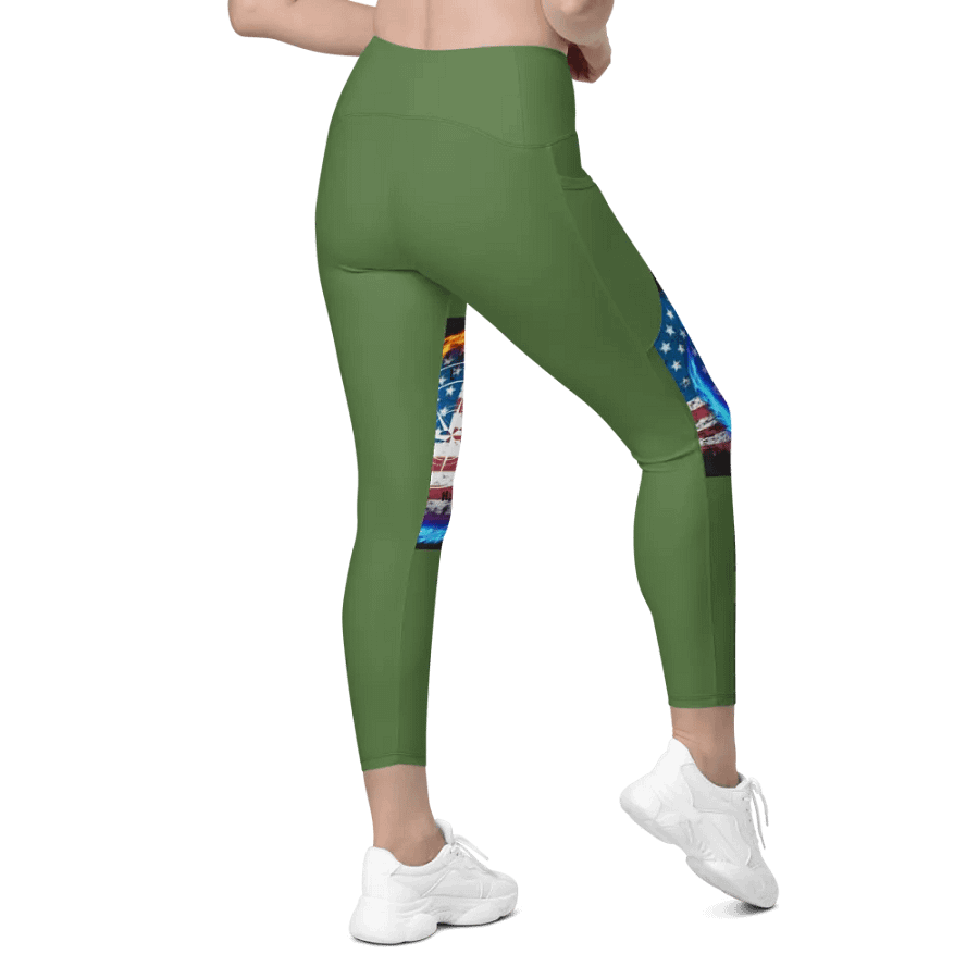 Leggings w pockets fern green product image (8)