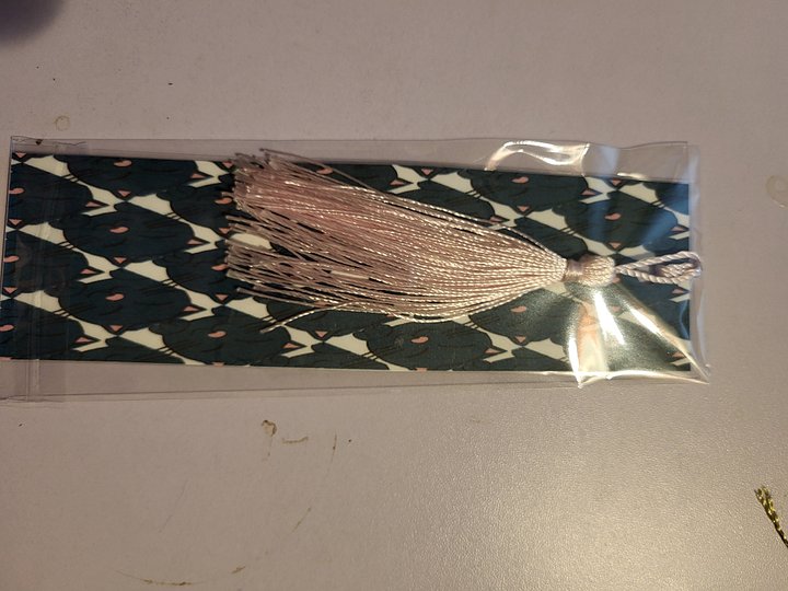 Cute Cartoon Brown and Russian Blue Kitty Pattern Laminated Bookmark with Tassel for the Feline Loving Book Reader in Your Life product image (2)