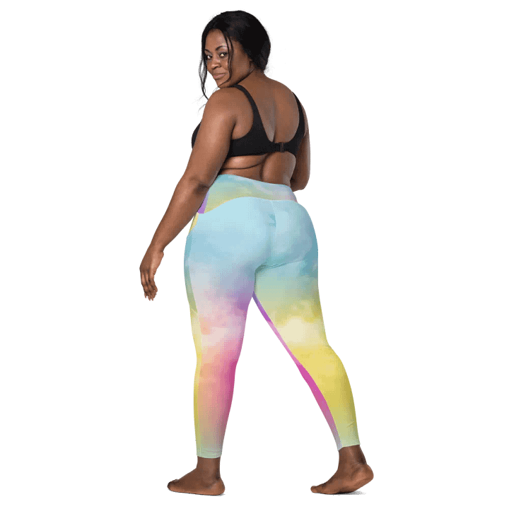 Blur cloud rainbow Design Leggings with Pocket - V3 product image (2)