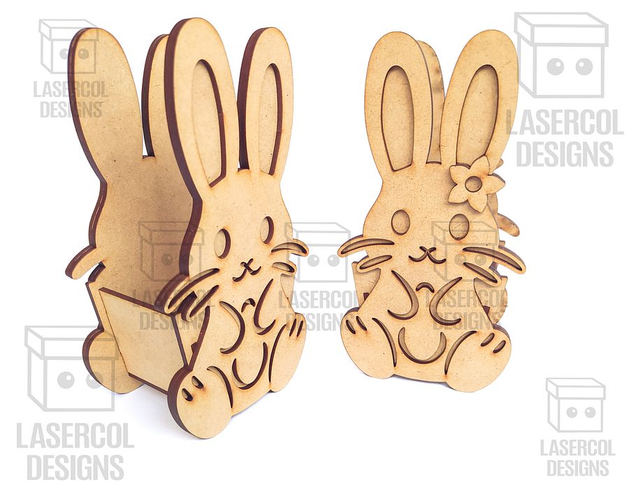 Easter Bunny Basket Set 2 (4 Styles, 2 Sizes) - Laser Cut Files product image (5)