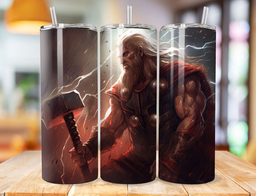 Thor 20 oz Stainless Steel Tumbler – God of Thunder Design product image (1)