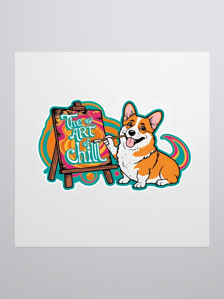 Chill Corgi Art Kiss Cut Stickers product image (3)