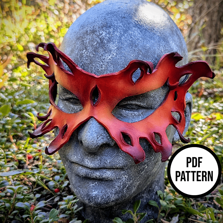 Flames Mask PDF Pattern for Leather product image (2)