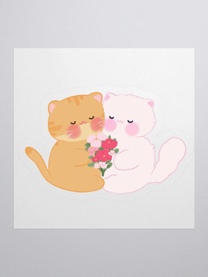 You & me and me & you, Orange & White Cat Duo Sticker product image (2)