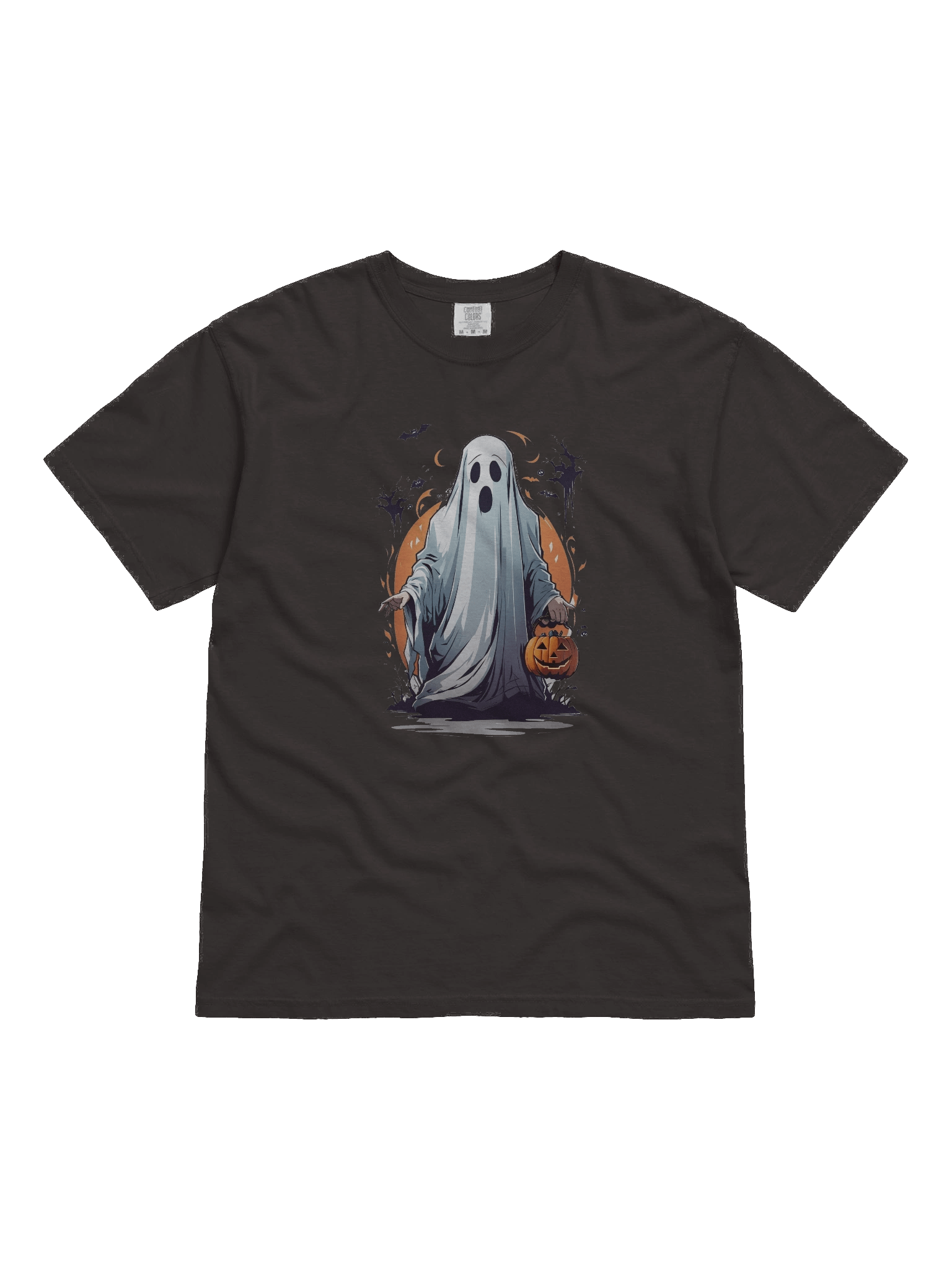 Spooky Ghost T-Shirt – Classic Halloween Tee with Pumpkin Trick-or-Treat Design product image (1)