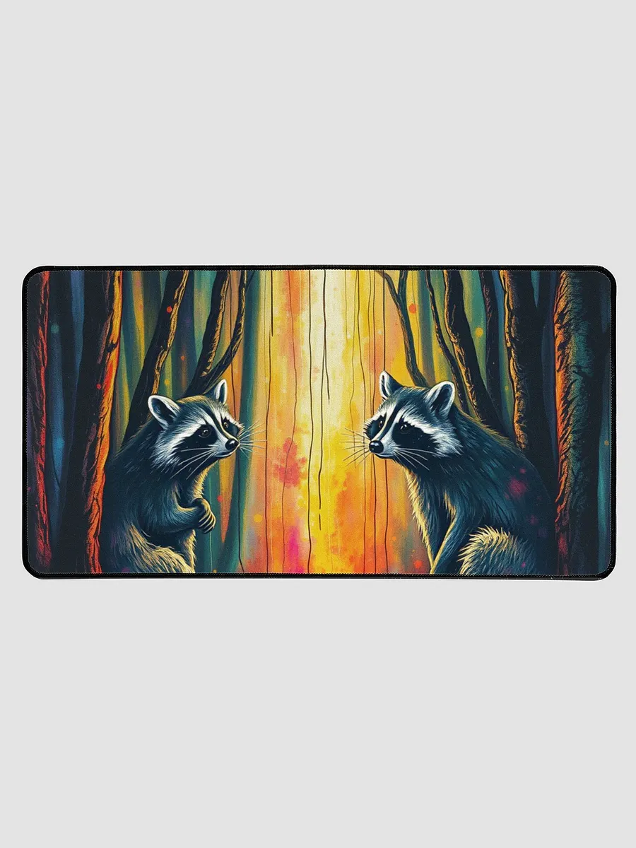 Chatting Raccoons Desk Mat product image (1)