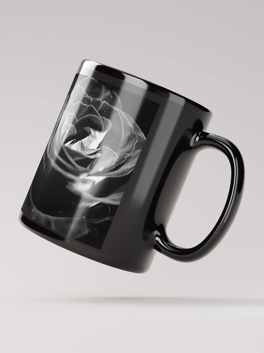 Dark Black and White Rose Black Coffee Mug product image (3)