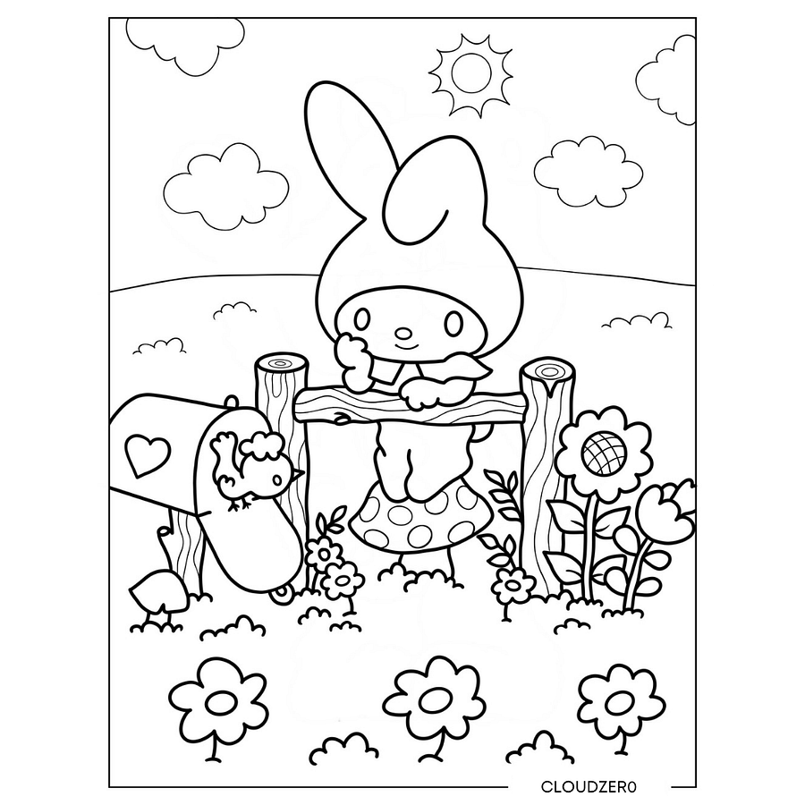 My Melody and Chococat Coloring Page Set! 44 pages product image (3)