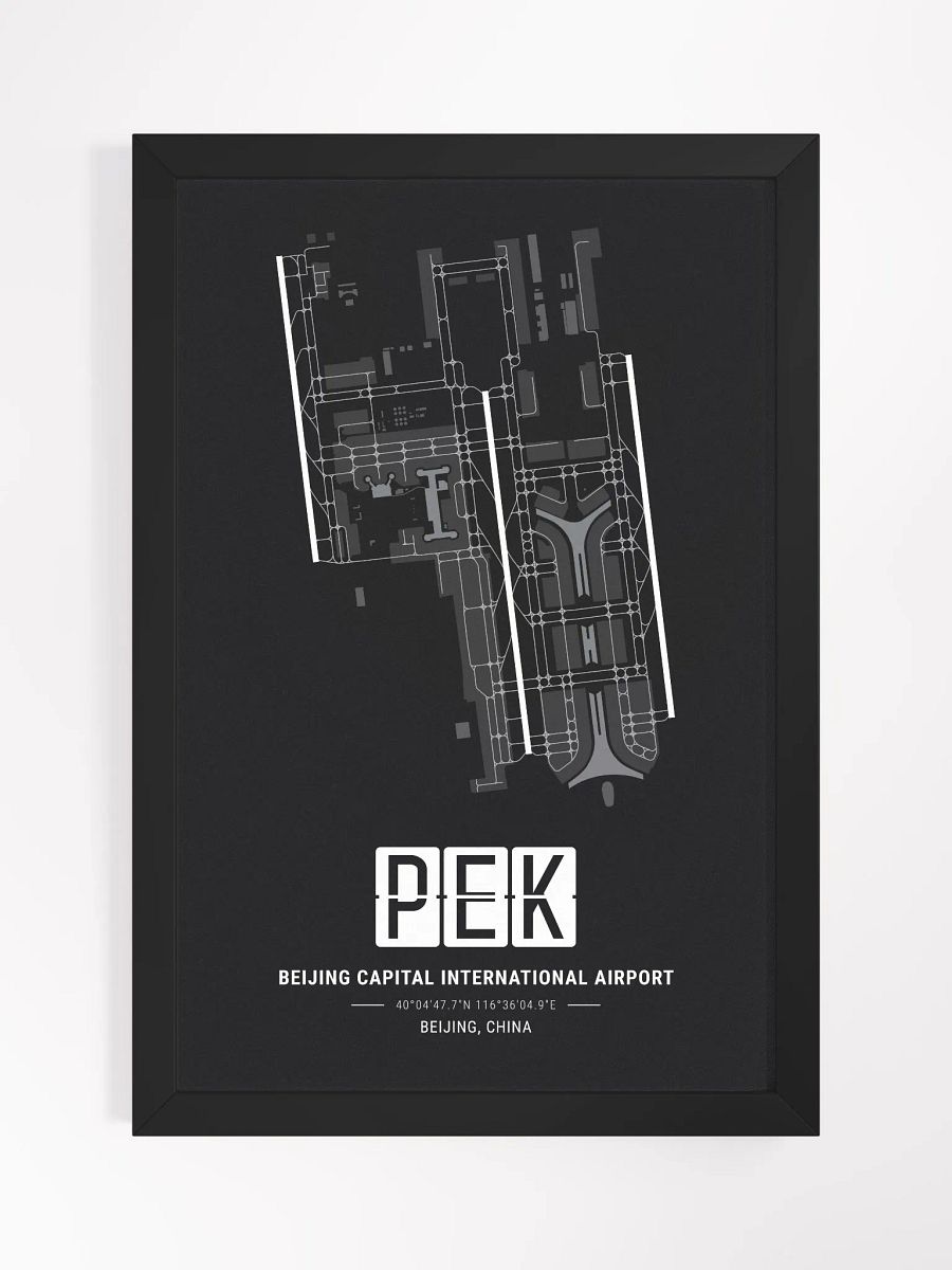 Framed Airport PEK Premium Map On Matt Paper product image (1)