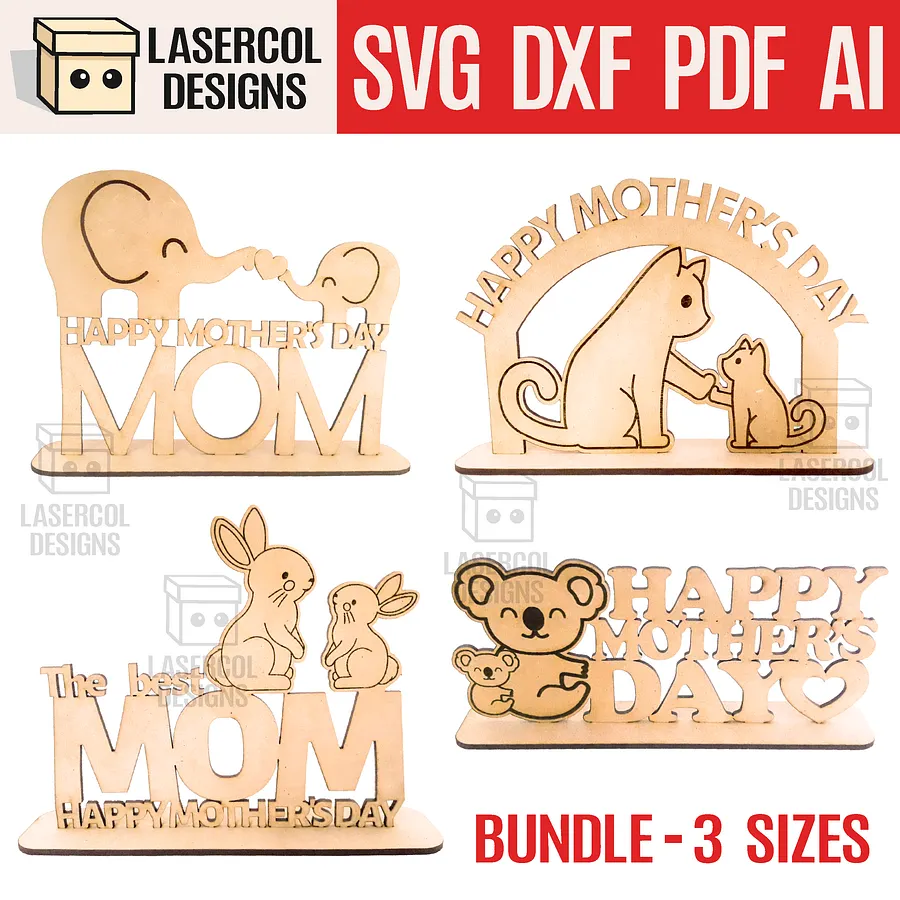 Mother's Day Gift Plaque Bundle (Set 1-2-3-4) - Laser Cut Files product image (1)