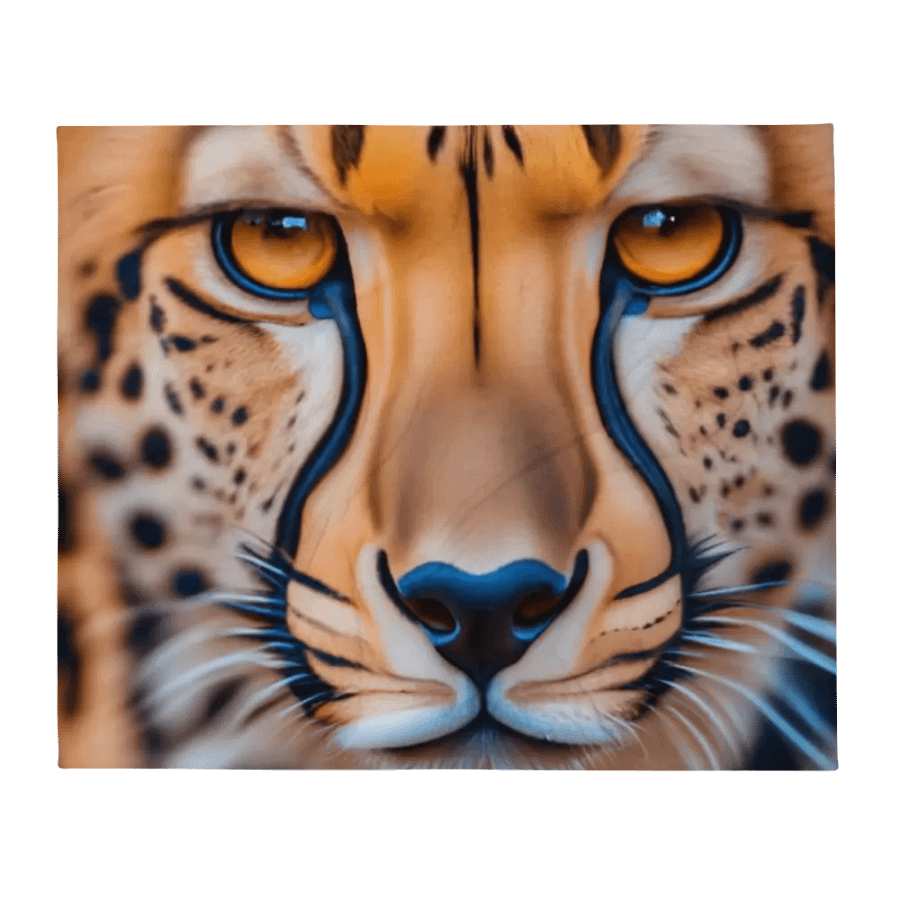 Big Cat Cheetah Face Throw Blanket product image (3)