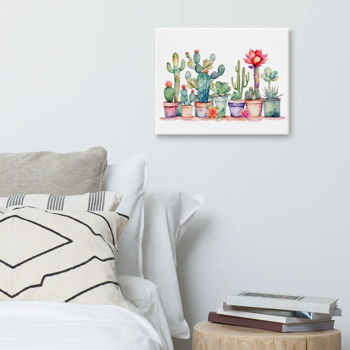 Colorful Potted Cacti And Succulents Canvas product image (2)