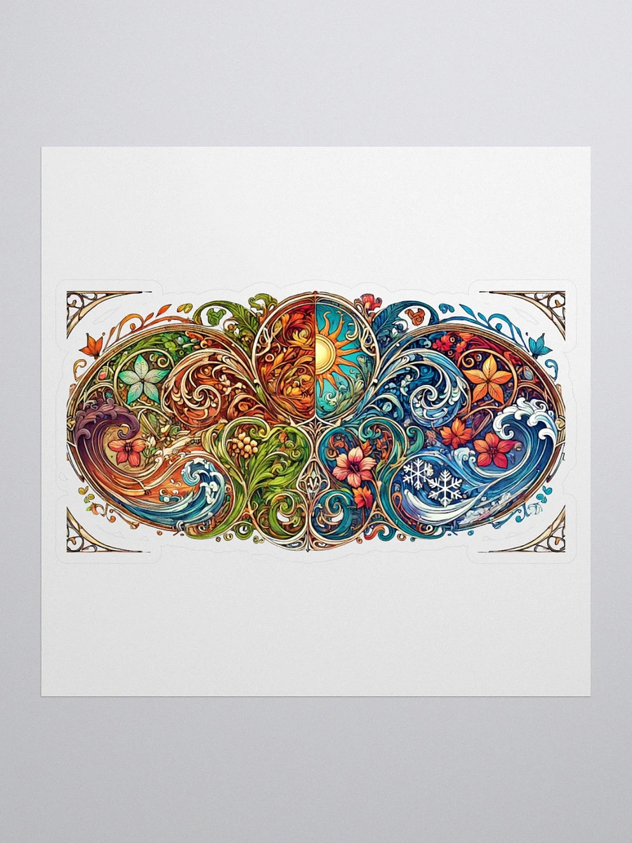 Art Nouveau Four Seasons Vinyl Sticker – Timeless Elegance in Every Season product image (1)