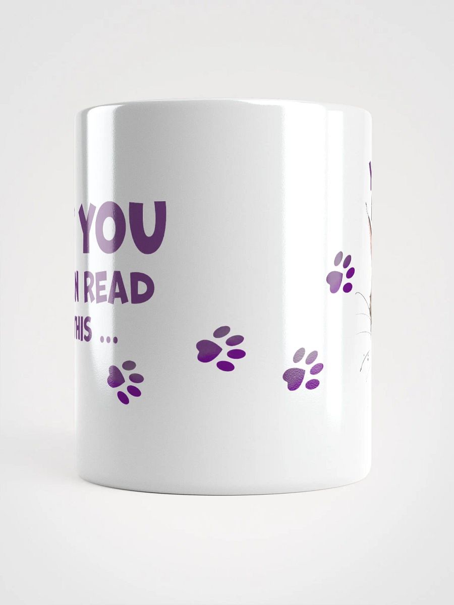 Cat Chat: "If you can read this... you're in my way." White glossy mug product image (7)