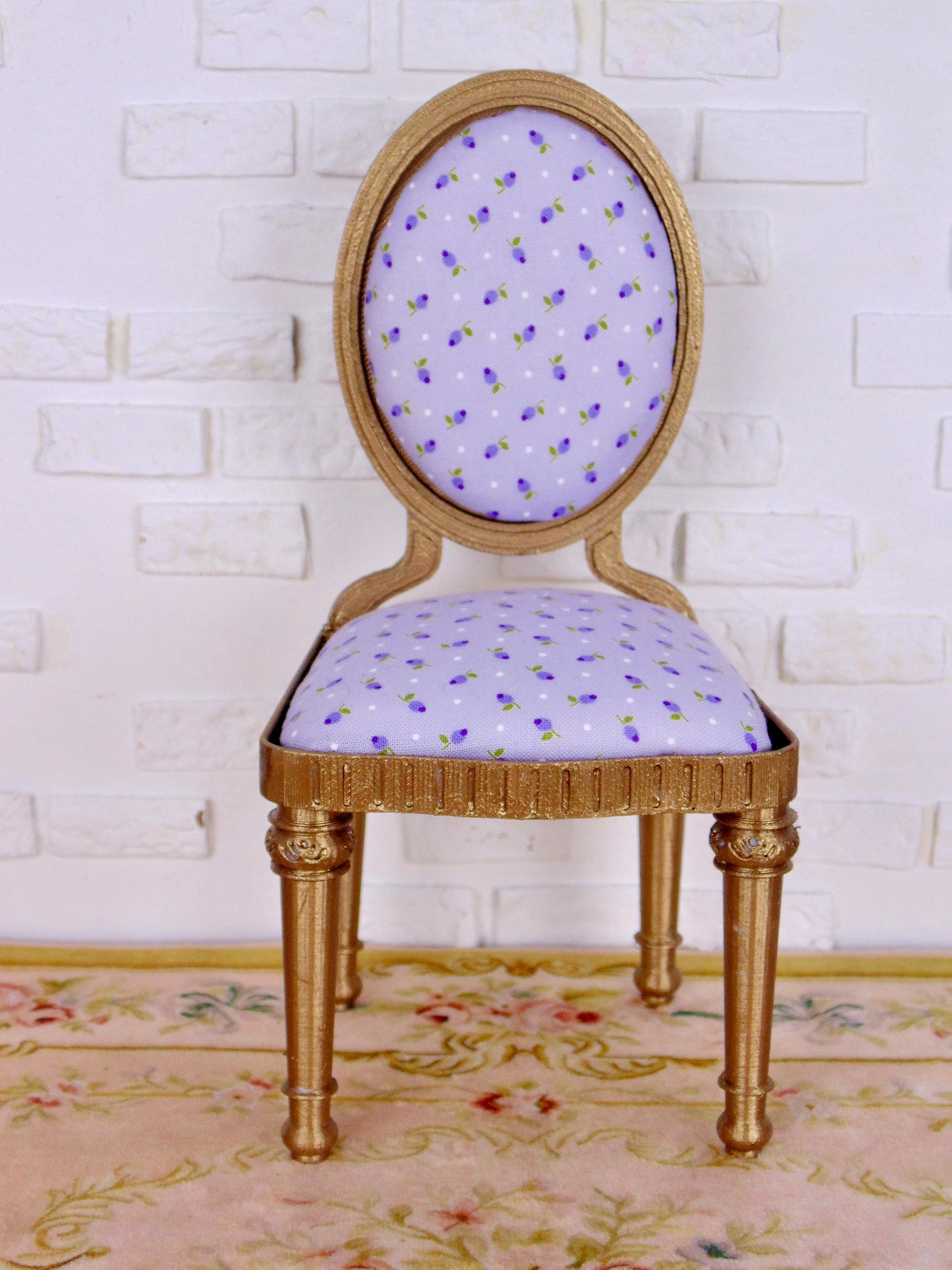 1:6 scale chair for 12” fashion dolls lavender product image (3)