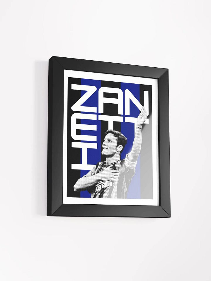 Javier Zanetti BW Inter Milan Name Art Framed Print product image (2)
