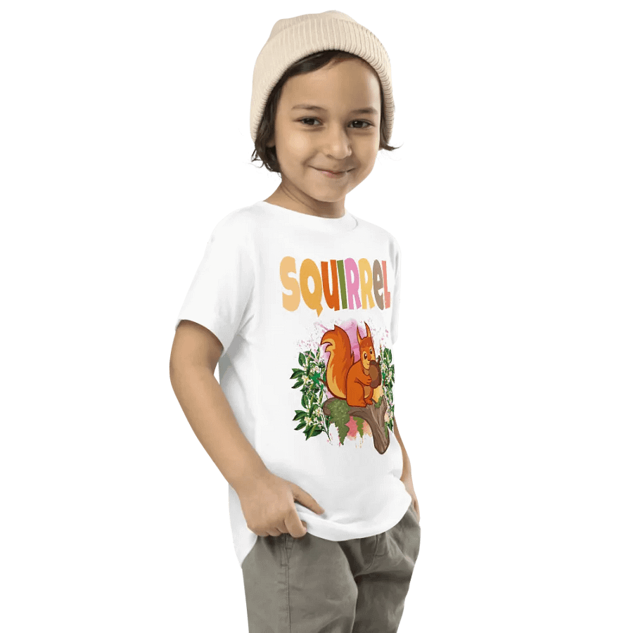 Squirrel Colorful Funny Cute Bella +Canvas Toddler T-Shirt – Funny Shirt, Best Gift for Kids product image (7)