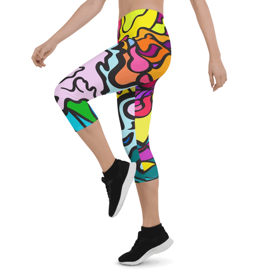 Vibrant Motion Custom Capri Leggings - Wave at Sunset product image (3)