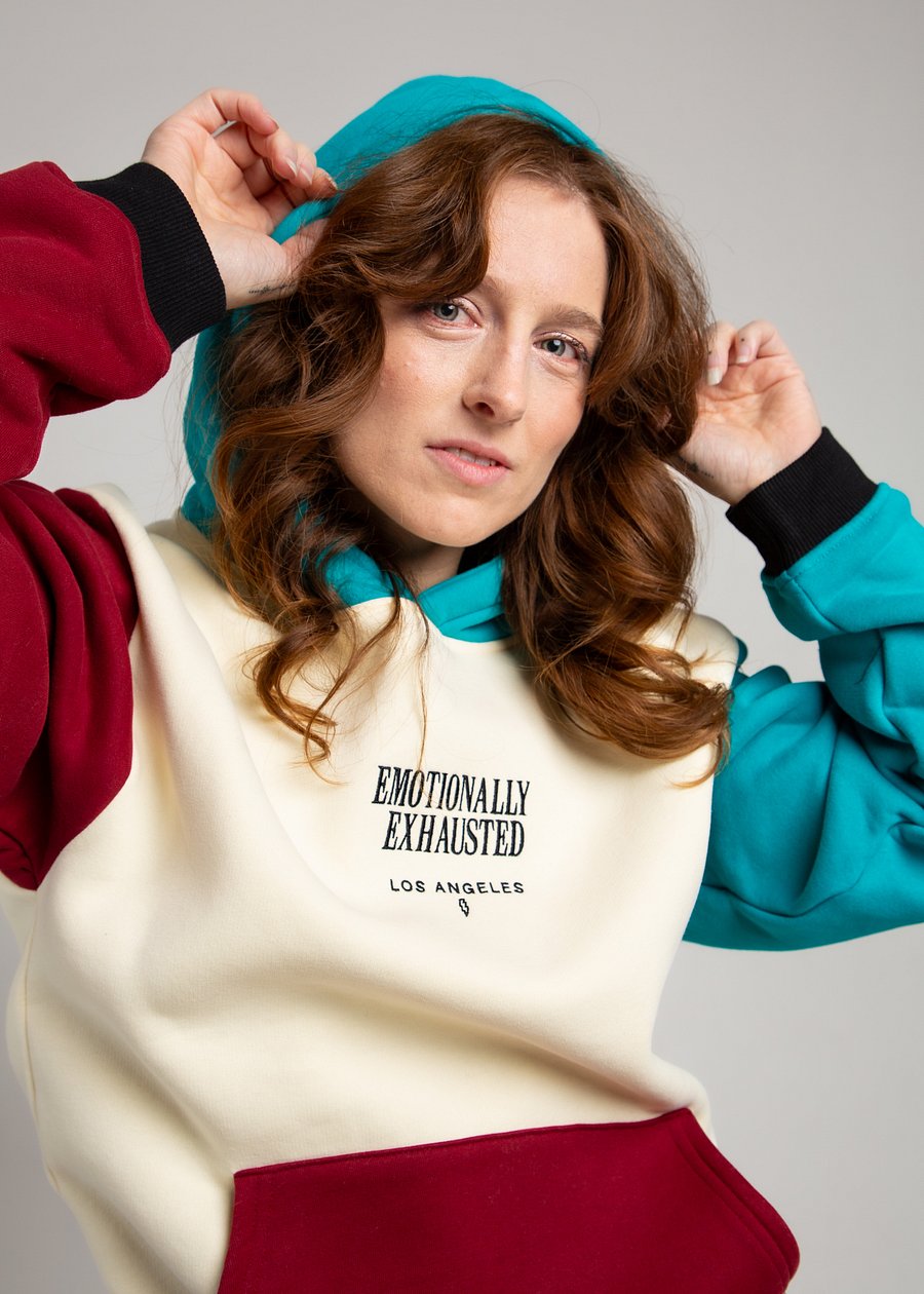 Emotionally Exhausted Color Block Hoodie product image (5)