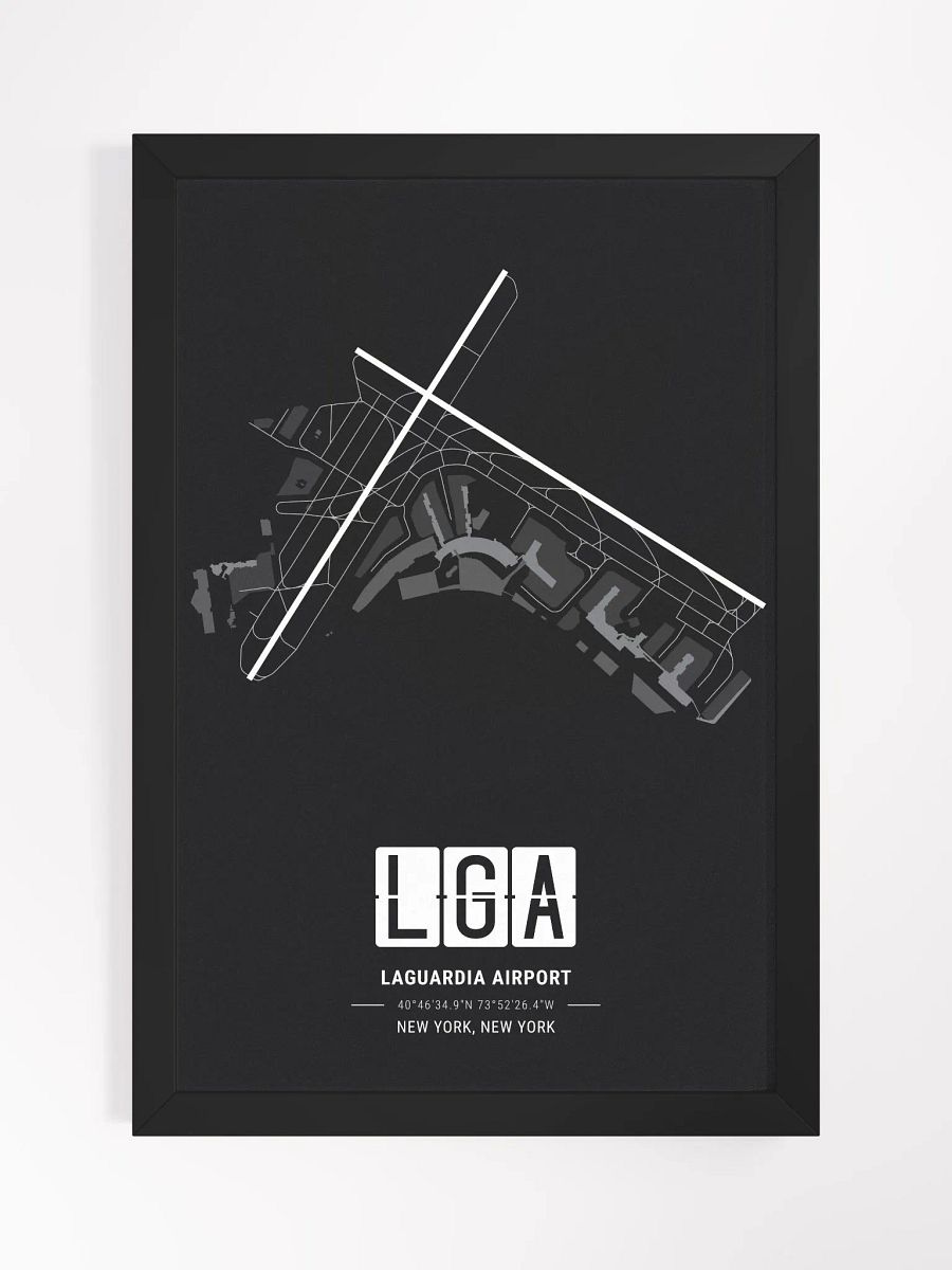 Framed Airport LGA Premium Map On Matt Paper product image (1)