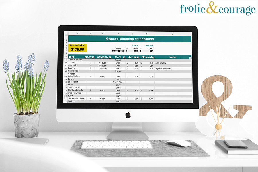 Grocery Budget & Shopping List Excel Spreadsheet Template product image (9)