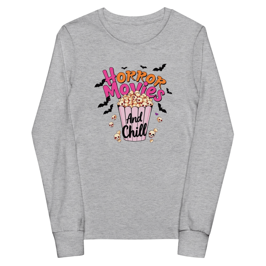 Horror Movies and Chill Popcorn Youth L/S Tee product image (9)