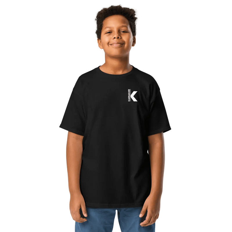 Customizable Basic Kids Shirt (Quede Aji Art + White Logo)