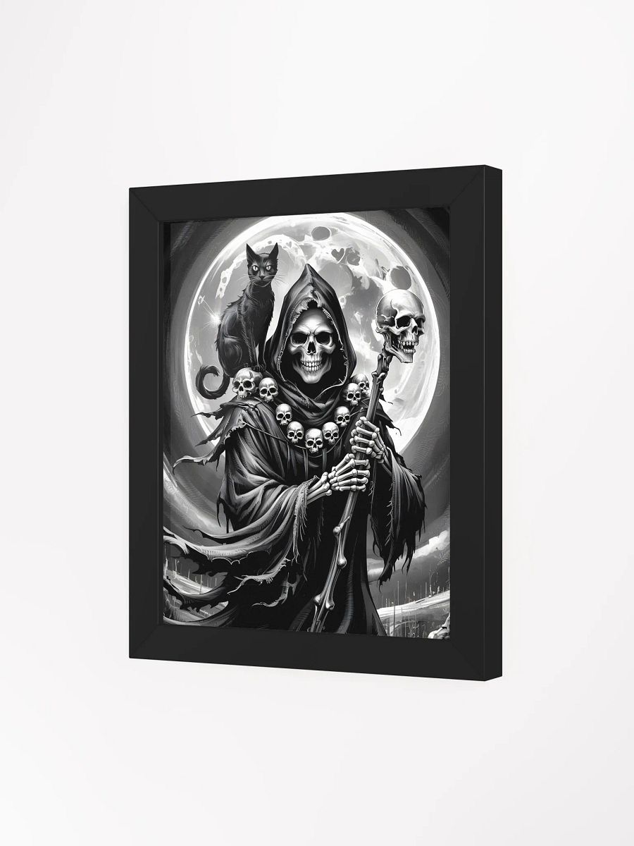 Grim Reaper and Black Cat Framed Print | Gothic Wall Art product image (3)
