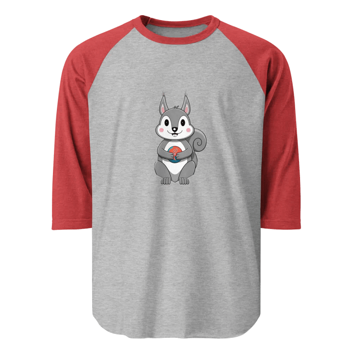 Cute Squirrel Holding Cosmic Orb Raglan Tee product image (1)