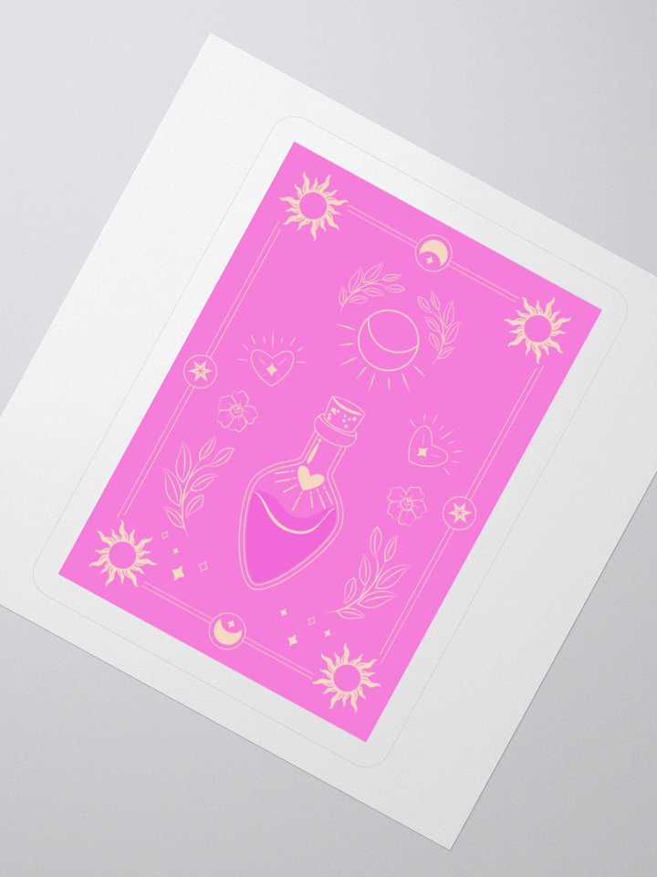 Pink Magic Potion Tarot Card 3"x3" Sticker product image (2)