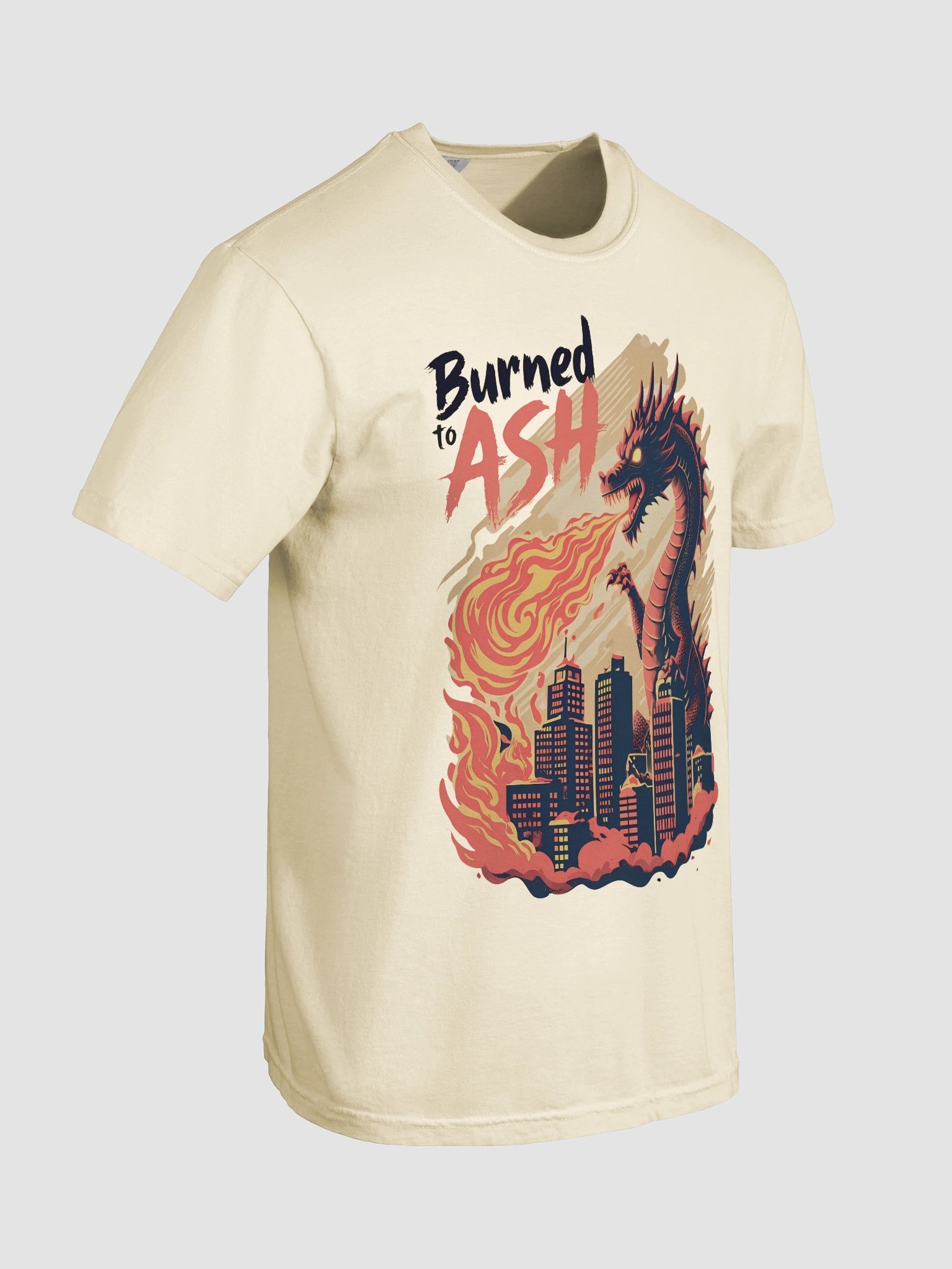 Fiery Dragon Destruction | 'Burned to Ash' Art Heavyweigh T-Shirt product image (64)