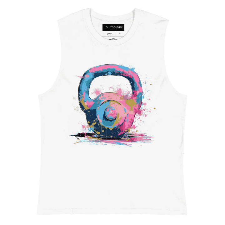 Pink Kettlebell Pink Splatter Muscle Tank product image (2)