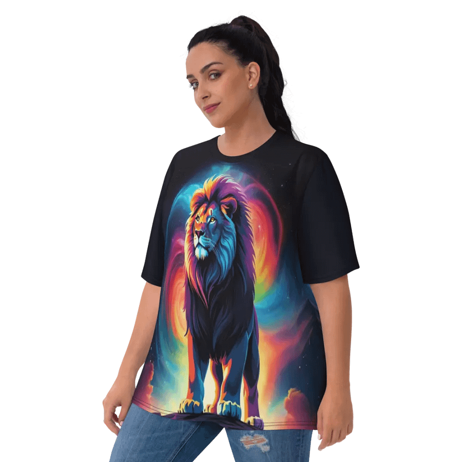 Lion Colorful All Over Print T-shirt product image (3)