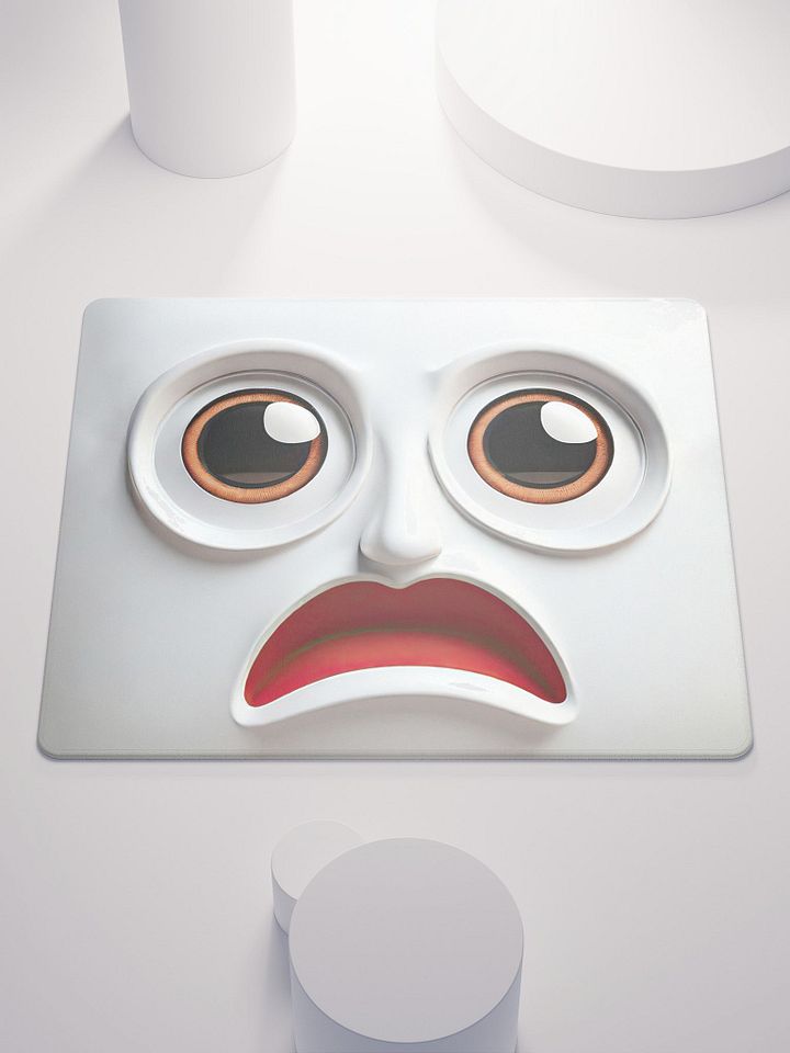 Whimsical Surprised Face Mouse Pad: Add Playfulness to Your Workspace! product image (1)