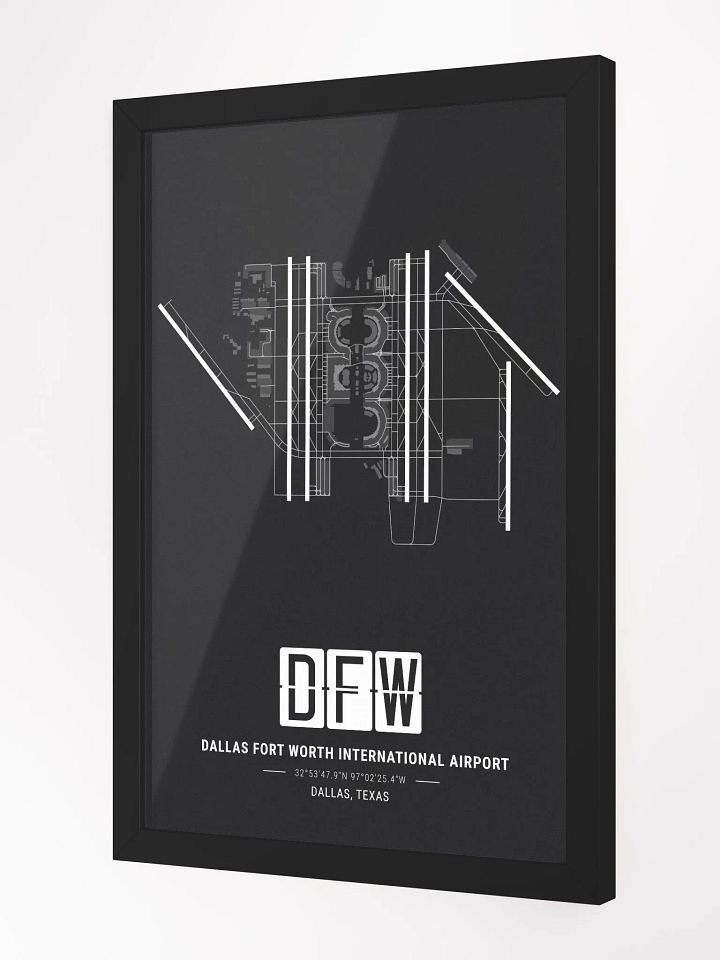 Framed Airport DFW Premium Map On Matt Paper product image (2)
