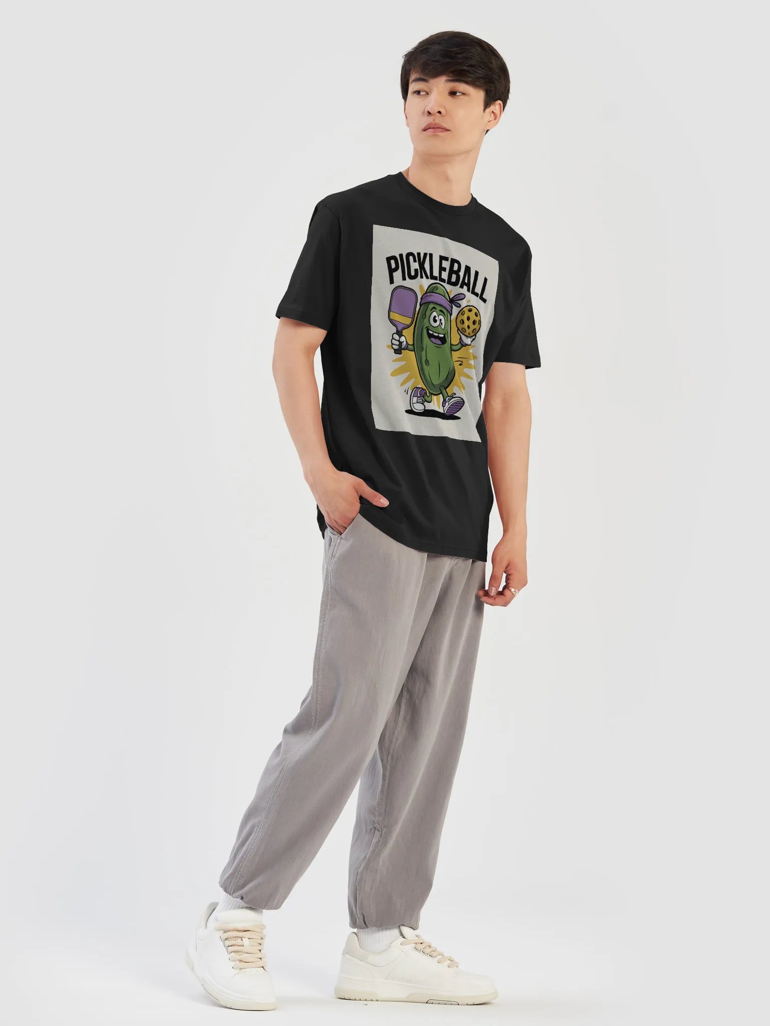 "Pickleball Power" Cartoon Pickle Graphic Tee – Royal Blue product image (33)