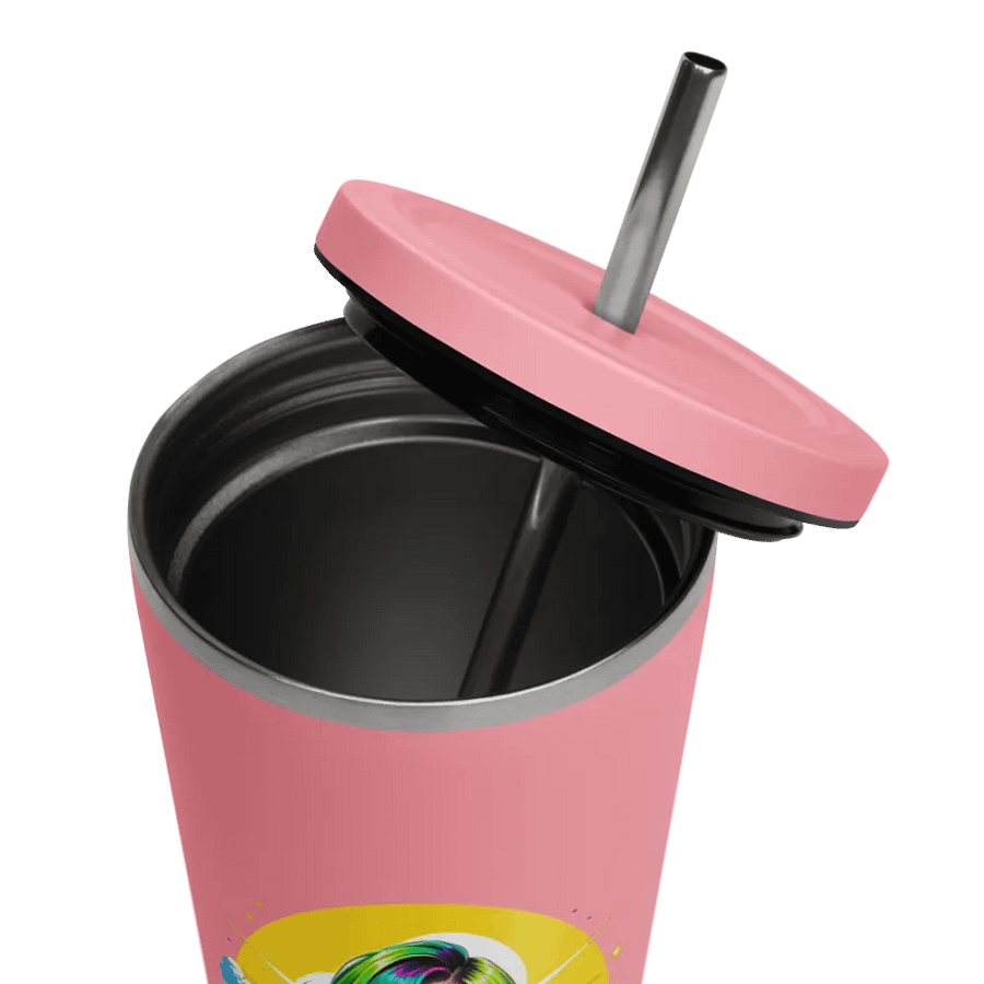 Brat 20 oz Tumbler Cup - Pink - Insulated Tumbler with a Straw v3 product image (11)