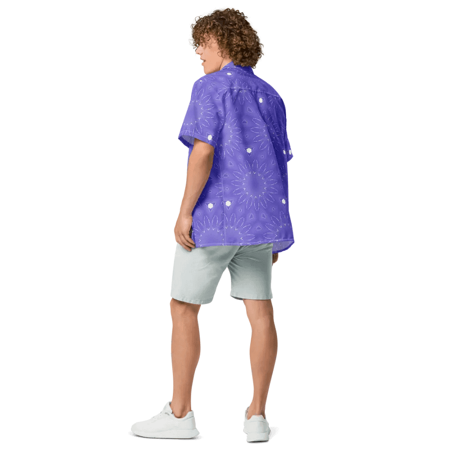 Hawaiin Style Shirt, Button Up, Unisex, Floral Burst product image (12)