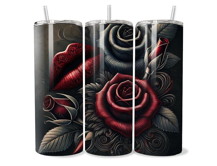 Velvet Rose & Lip Art Tumbler - 20oz Stainless Steel product image (1)