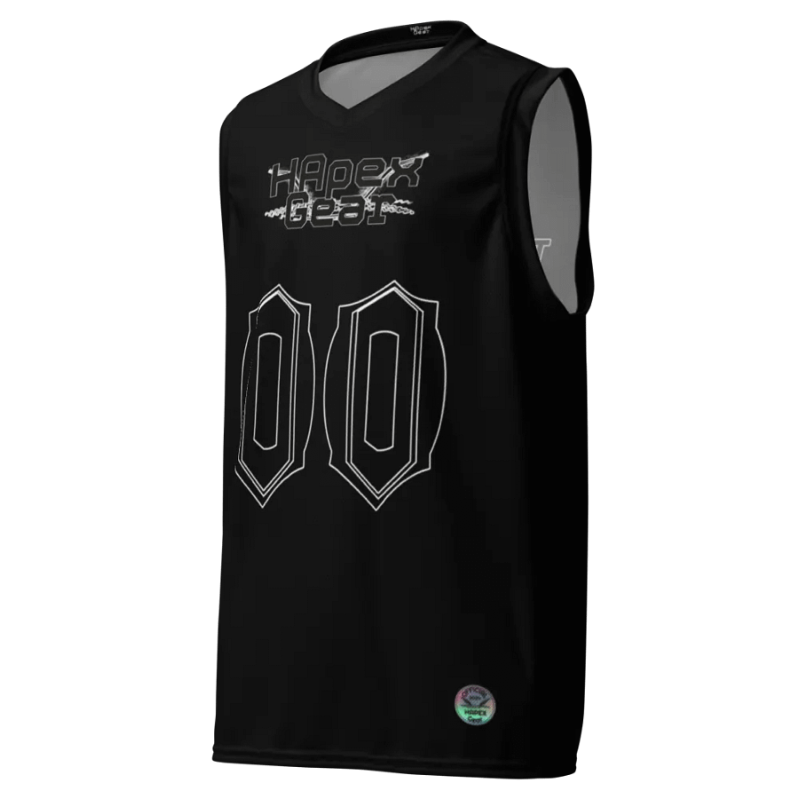 Thee Dare Dieter - Black - Recycled Unisex Basketball Jersey - Black HApex Gear Black Logo product image (1)