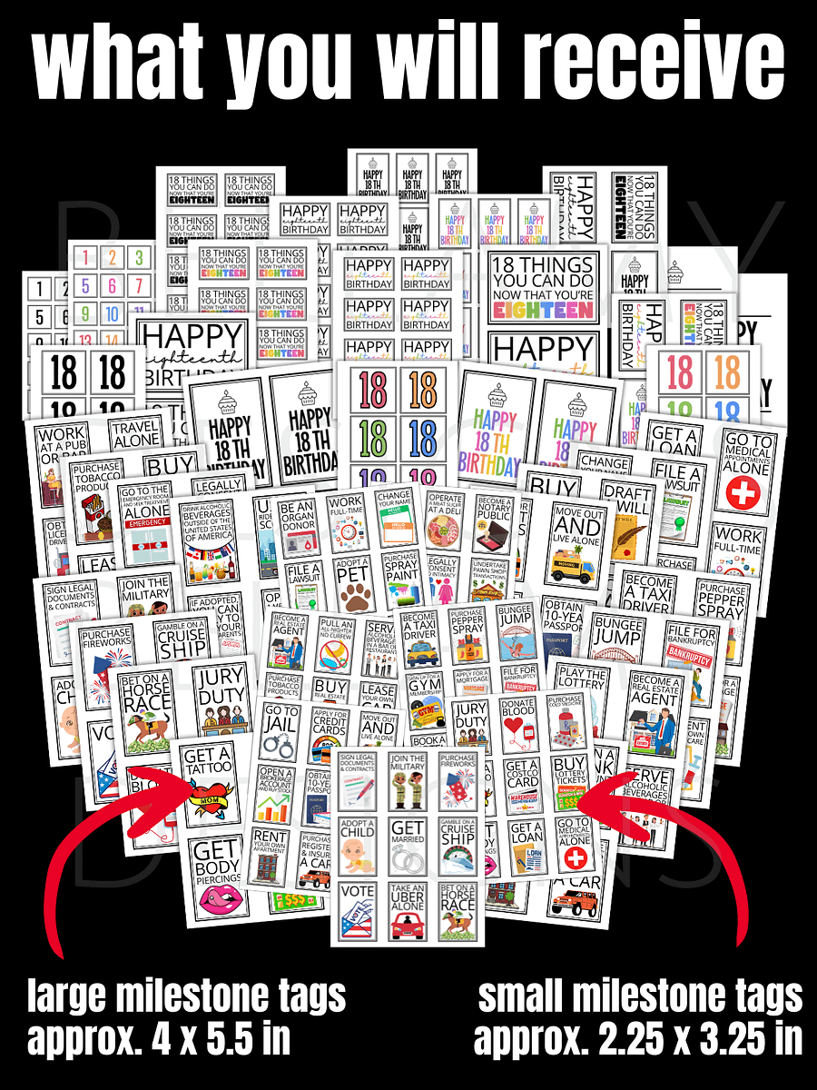 18th Birthday Gift Tags Things You Can Do When You're 18 product image (2)