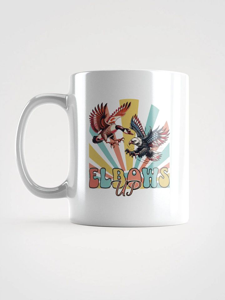 Elbows Up Canadian Goose Vs American Eagle Patriotic Confrontation Mug product image (1)