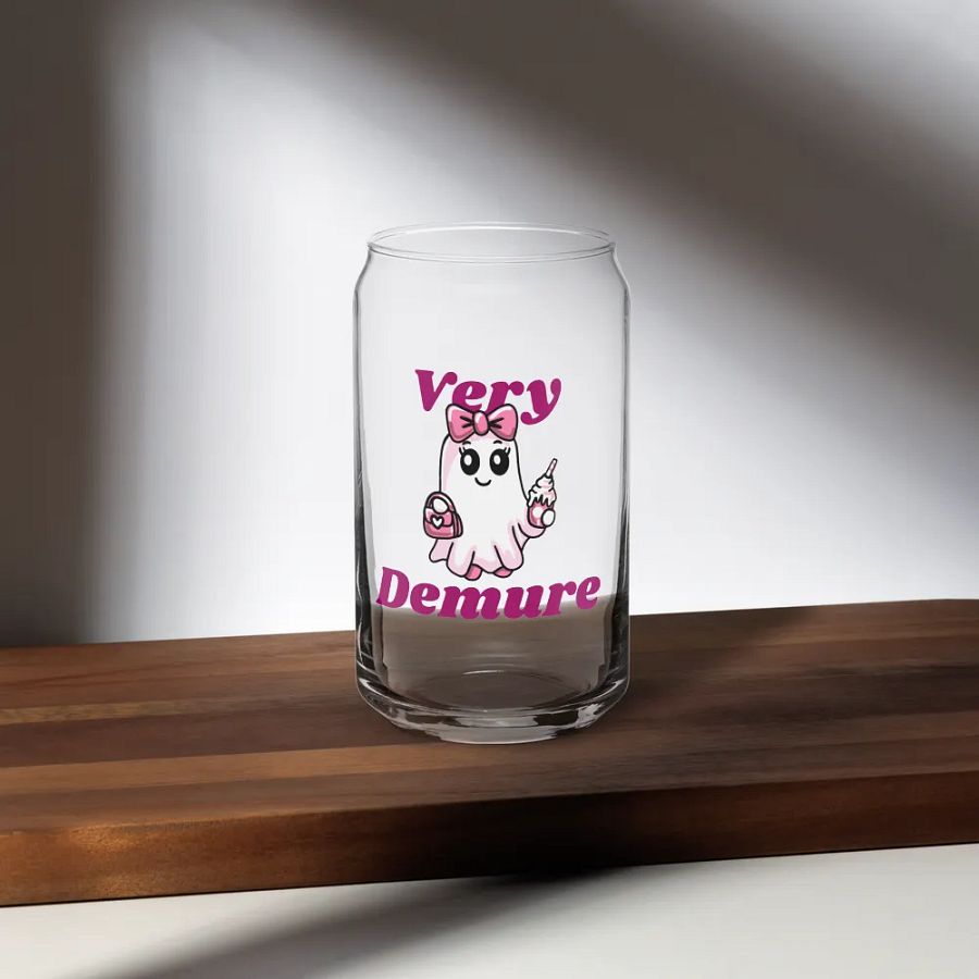 Very Demure Cute Ghost 16oz Can-Shaped Drinking Glass product image (6)