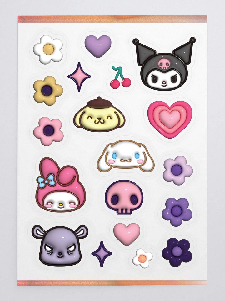 Fanrio ~ '3D' Sticker Sheet ♡ product image (1)