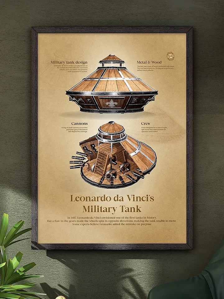 Leonardo da Vinci's Military Tank (Framed Poster) product image (2)