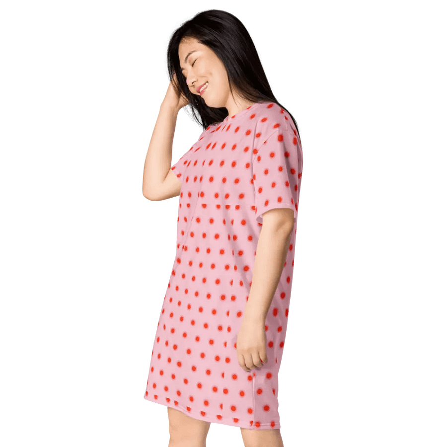 Rosy Dot Grid Oversized Dress product image (7)