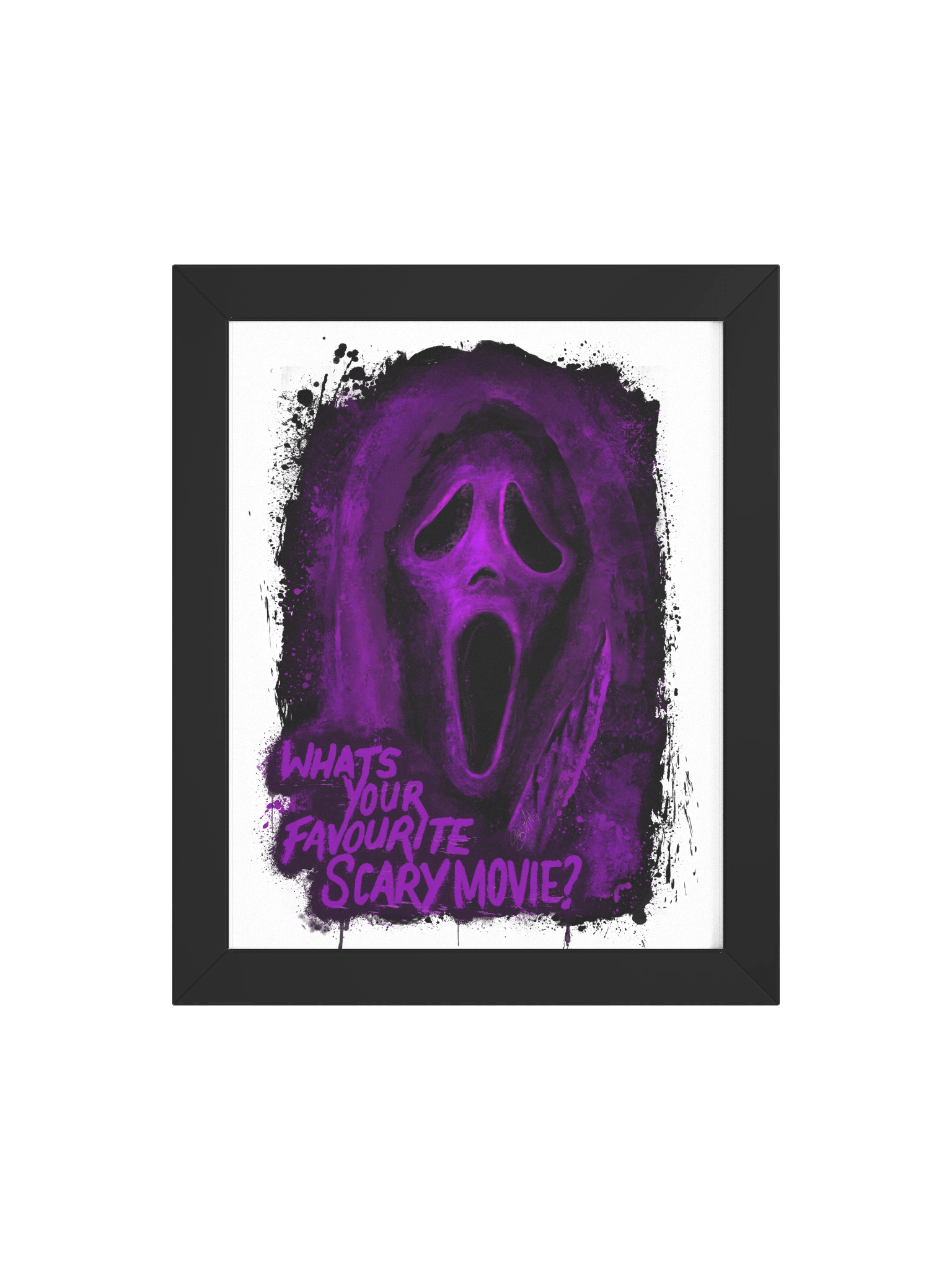 WHITE Framed Ghost Face Print (Purple) product image (4)