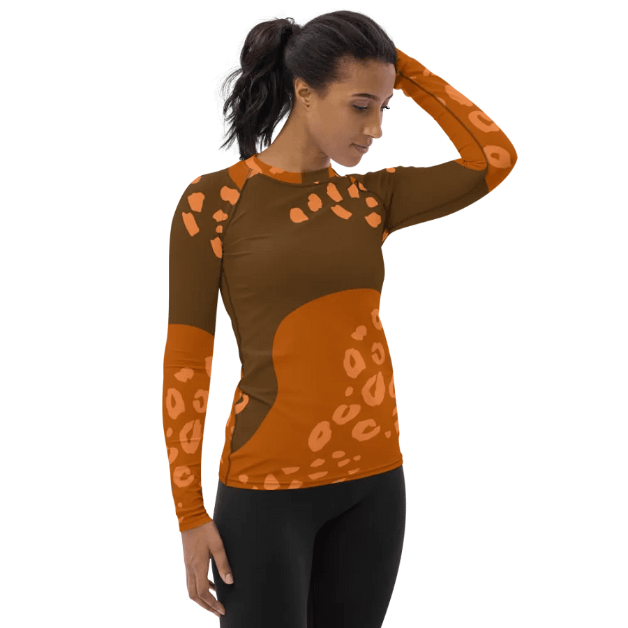 Orange Leopard Dream Women's Rash Guard product image (4)