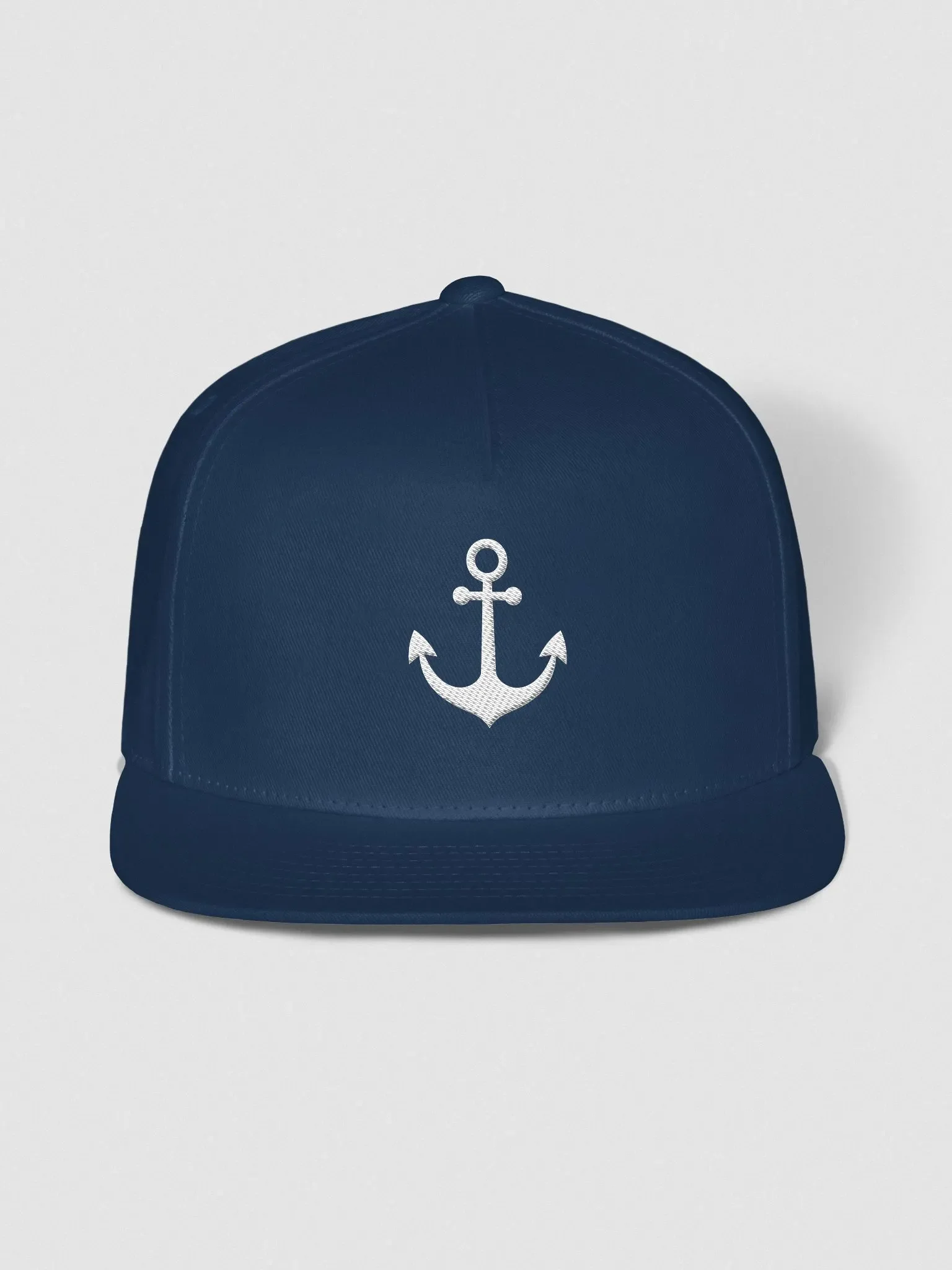Embroidered Anchor + Rhode Island Flat Snapback 100% Cotton Twill product image (2)